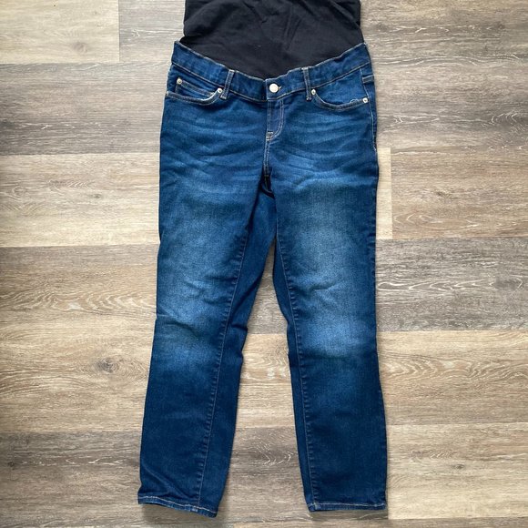 Gap Maternity True Waistband Full Panel Vintage Slim Jeans Dark Indigo Size 28 - Picture 4 of 4